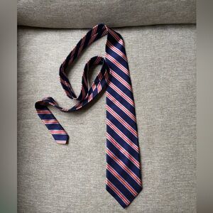 Brooks Brothers Navy and Pink Striped Tie